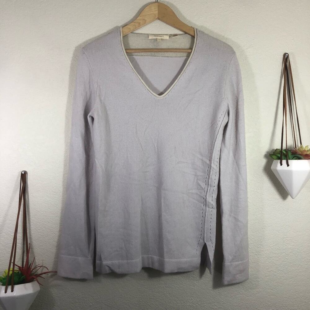 Inhabit oyster v neckline cashmere blend sweater
